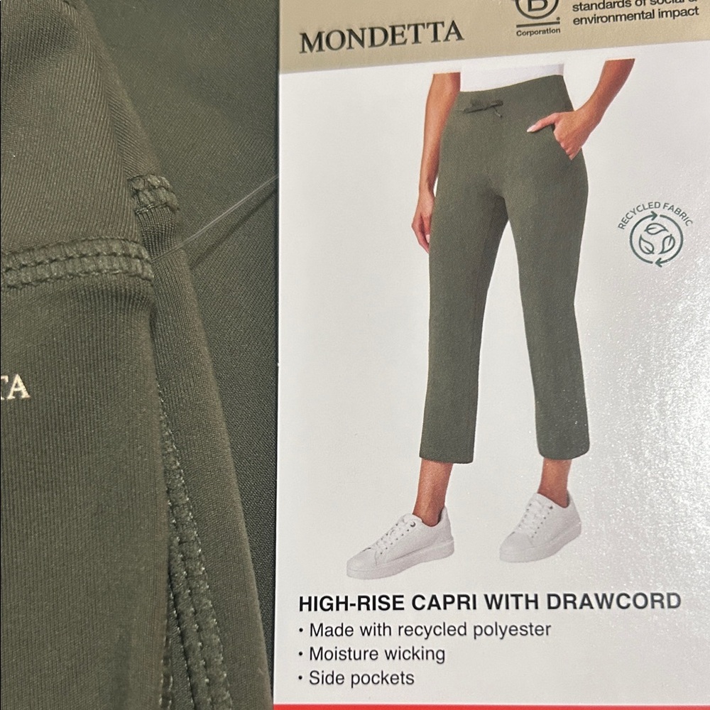Mondetta Women's High-Rise Capri Pants Olive M NWT